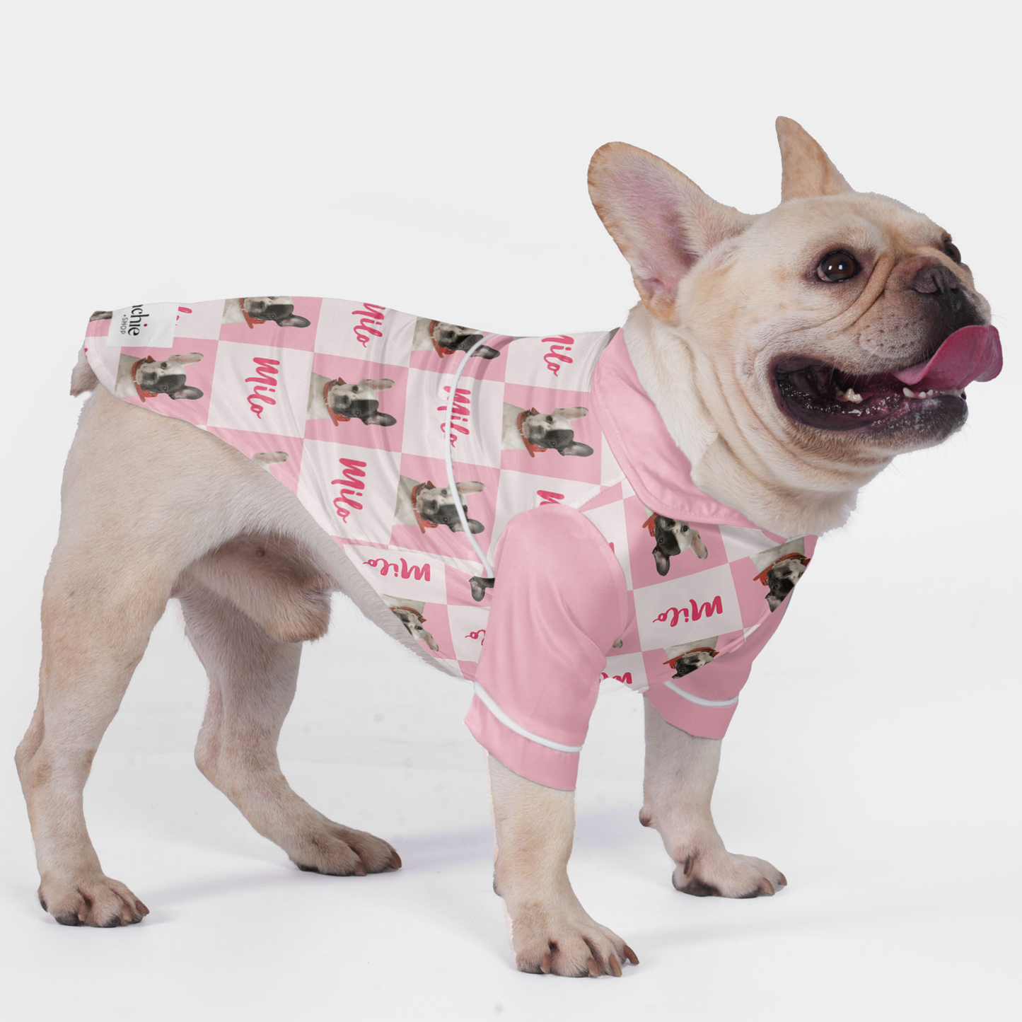 Personalized French Bulldog Pajamas featuring Your Dog’s Name and Image