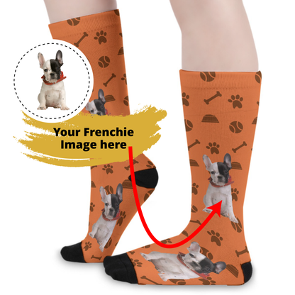 Custom socks  with Frenchie Photo