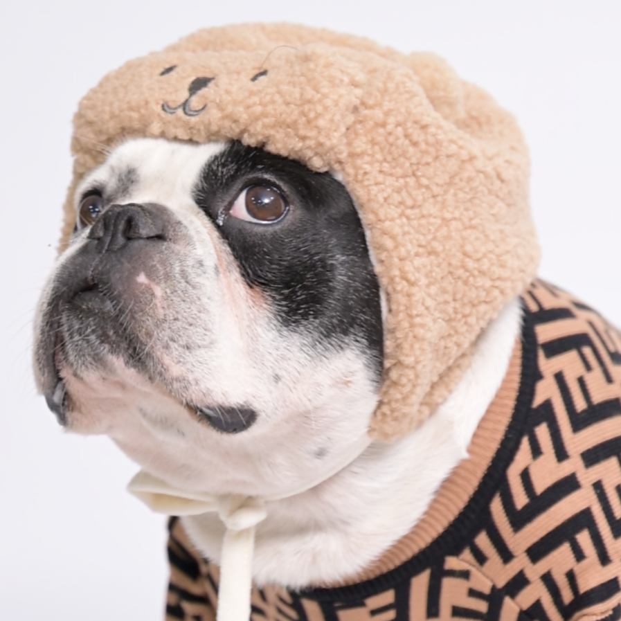 Wool Wonders Frenchie Adorable Winter Hat with Earflaps & Cozy Wool