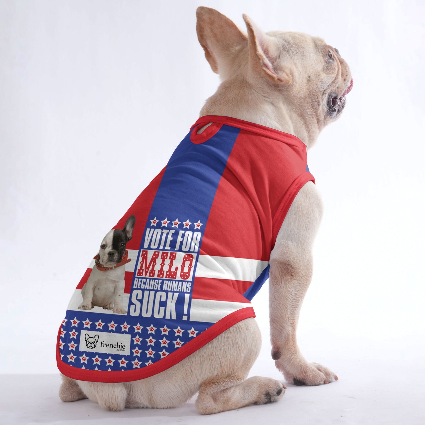 Personalized Shirt for Frenchies with Your Pup’s Image and Name - Frenchie Shop Original