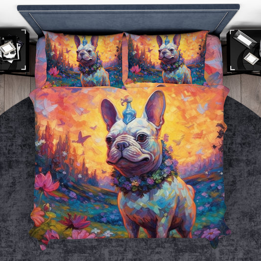 Frenchie Unicorn Themed Frenchie Duvet Cover Set