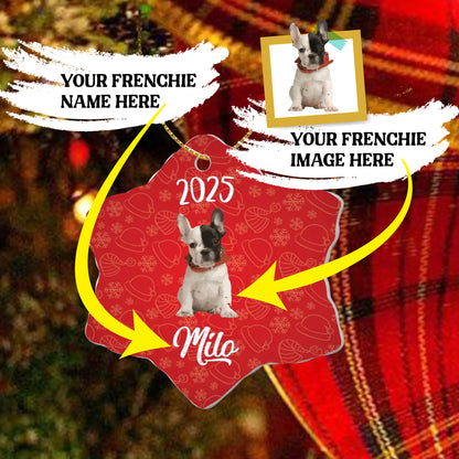 Personalized French Bulldog Ornaments Featuring Your Frenchie’s Image and Name