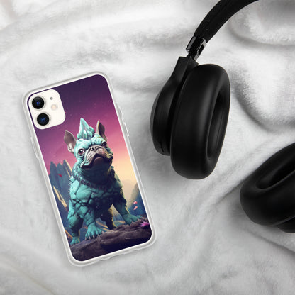 Dinosaur Frenchie iPhone Case - A Quirky and Prehistoric Choice for Pet Lovers and Dinosaur Admirers