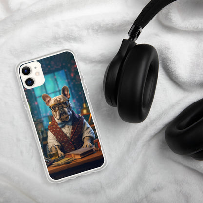 Professor Frenchie iPhone Case - A Sophisticated and Witty Choice for Pet Lovers and Academic Enthusiasts