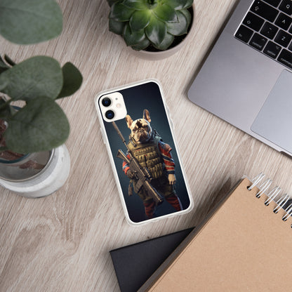 Soldier Frenchie iPhone Case - A Brave and Lovable Choice for Pet Lovers and Military Supporters