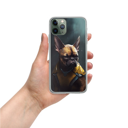 Chic Frenchie Illustrated iPhone Case - Ideal Present for Canine Aficionados