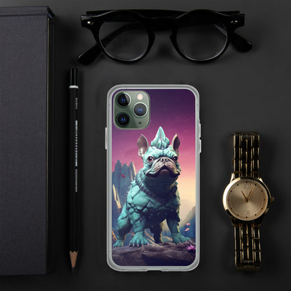 Dinosaur Frenchie iPhone Case - A Quirky and Prehistoric Choice for Pet Lovers and Dinosaur Admirers