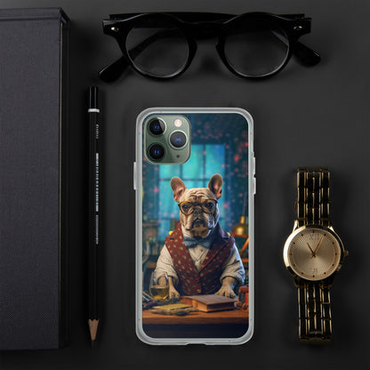 Professor Frenchie iPhone Case - A Sophisticated and Witty Choice for Pet Lovers and Academic Enthusiasts