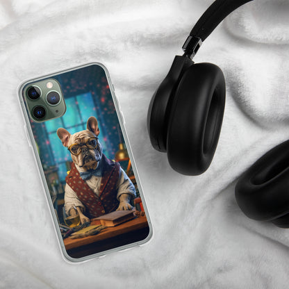 Professor Frenchie iPhone Case - A Sophisticated and Witty Choice for Pet Lovers and Academic Enthusiasts