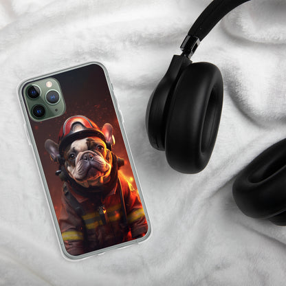 Firefighter Frenchie iPhone Case - A Brave and Adorable Choice for Pet Lovers and Firefighter Admirers