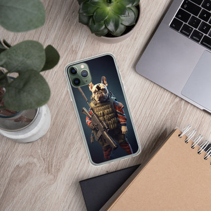 Soldier Frenchie iPhone Case - A Brave and Lovable Choice for Pet Lovers and Military Supporters