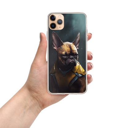 Chic Frenchie Illustrated iPhone Case - Ideal Present for Canine Aficionados