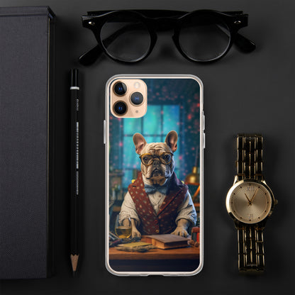 Professor Frenchie iPhone Case - A Sophisticated and Witty Choice for Pet Lovers and Academic Enthusiasts