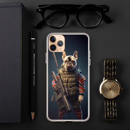 Soldier Frenchie iPhone Case - A Brave and Lovable Choice for Pet Lovers and Military Supporters