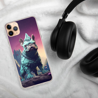 Dinosaur Frenchie iPhone Case - A Quirky and Prehistoric Choice for Pet Lovers and Dinosaur Admirers