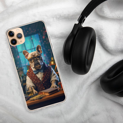 Professor Frenchie iPhone Case - A Sophisticated and Witty Choice for Pet Lovers and Academic Enthusiasts