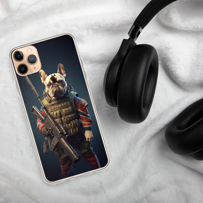 Soldier Frenchie iPhone Case - A Brave and Lovable Choice for Pet Lovers and Military Supporters