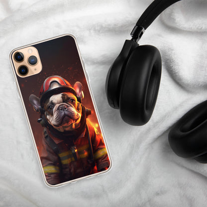 Firefighter Frenchie iPhone Case - A Brave and Adorable Choice for Pet Lovers and Firefighter Admirers