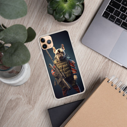 Soldier Frenchie iPhone Case - A Brave and Lovable Choice for Pet Lovers and Military Supporters