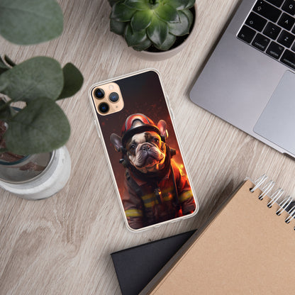 Firefighter Frenchie iPhone Case - A Brave and Adorable Choice for Pet Lovers and Firefighter Admirers