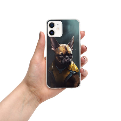 Chic Frenchie Illustrated iPhone Case - Ideal Present for Canine Aficionados