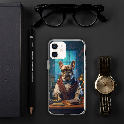 Professor Frenchie iPhone Case - A Sophisticated and Witty Choice for Pet Lovers and Academic Enthusiasts