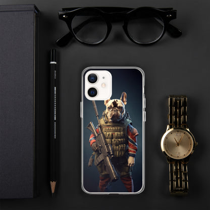 Soldier Frenchie iPhone Case - A Brave and Lovable Choice for Pet Lovers and Military Supporters