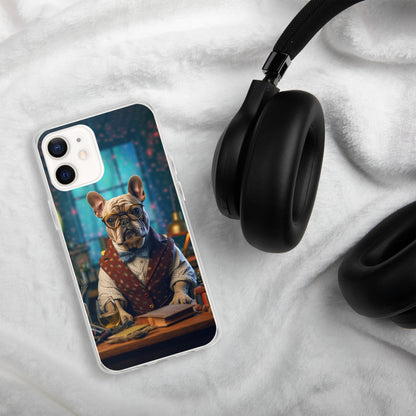 Professor Frenchie iPhone Case - A Sophisticated and Witty Choice for Pet Lovers and Academic Enthusiasts