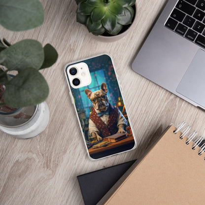 Professor Frenchie iPhone Case - A Sophisticated and Witty Choice for Pet Lovers and Academic Enthusiasts