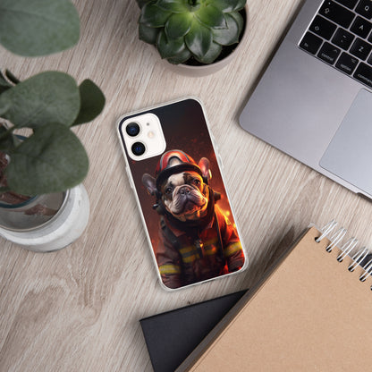 Firefighter Frenchie iPhone Case - A Brave and Adorable Choice for Pet Lovers and Firefighter Admirers