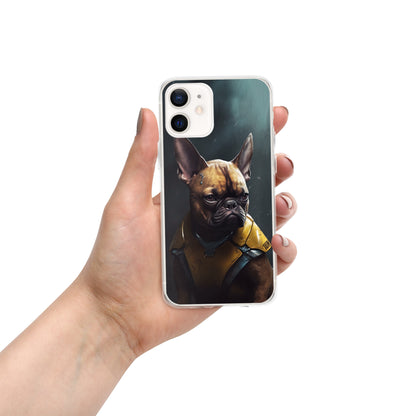 Chic Frenchie Illustrated iPhone Case - Ideal Present for Canine Aficionados