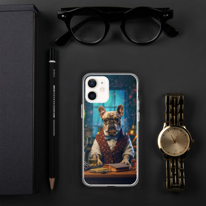 Professor Frenchie iPhone Case - A Sophisticated and Witty Choice for Pet Lovers and Academic Enthusiasts