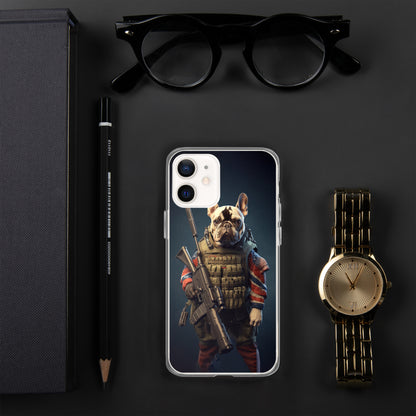 Soldier Frenchie iPhone Case - A Brave and Lovable Choice for Pet Lovers and Military Supporters