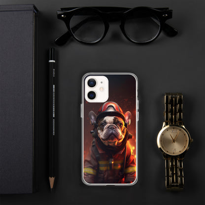 Firefighter Frenchie iPhone Case - A Brave and Adorable Choice for Pet Lovers and Firefighter Admirers