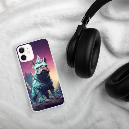 Dinosaur Frenchie iPhone Case - A Quirky and Prehistoric Choice for Pet Lovers and Dinosaur Admirers