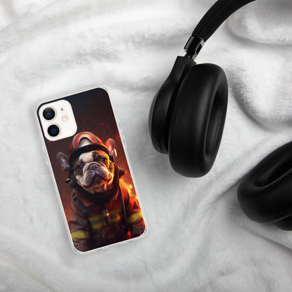 Firefighter Frenchie iPhone Case - A Brave and Adorable Choice for Pet Lovers and Firefighter Admirers