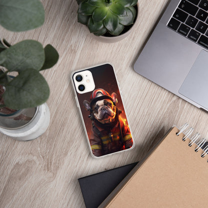 Firefighter Frenchie iPhone Case - A Brave and Adorable Choice for Pet Lovers and Firefighter Admirers