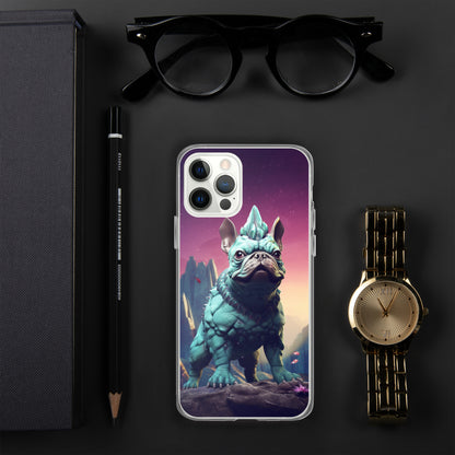 Dinosaur Frenchie iPhone Case - A Quirky and Prehistoric Choice for Pet Lovers and Dinosaur Admirers