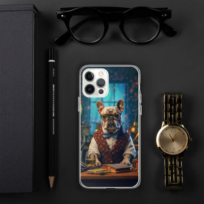 Professor Frenchie iPhone Case - A Sophisticated and Witty Choice for Pet Lovers and Academic Enthusiasts