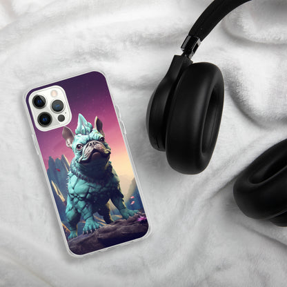 Dinosaur Frenchie iPhone Case - A Quirky and Prehistoric Choice for Pet Lovers and Dinosaur Admirers