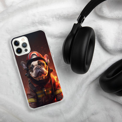 Firefighter Frenchie iPhone Case - A Brave and Adorable Choice for Pet Lovers and Firefighter Admirers