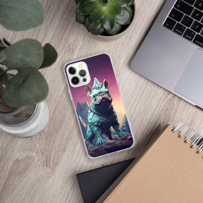 Dinosaur Frenchie iPhone Case - A Quirky and Prehistoric Choice for Pet Lovers and Dinosaur Admirers