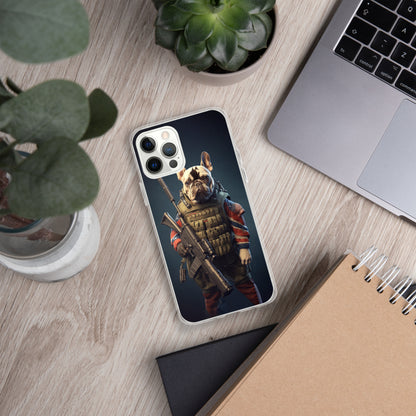 Soldier Frenchie iPhone Case - A Brave and Lovable Choice for Pet Lovers and Military Supporters