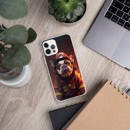 Firefighter Frenchie iPhone Case - A Brave and Adorable Choice for Pet Lovers and Firefighter Admirers