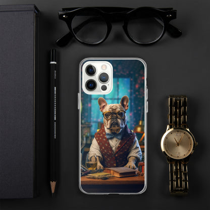 Professor Frenchie iPhone Case - A Sophisticated and Witty Choice for Pet Lovers and Academic Enthusiasts