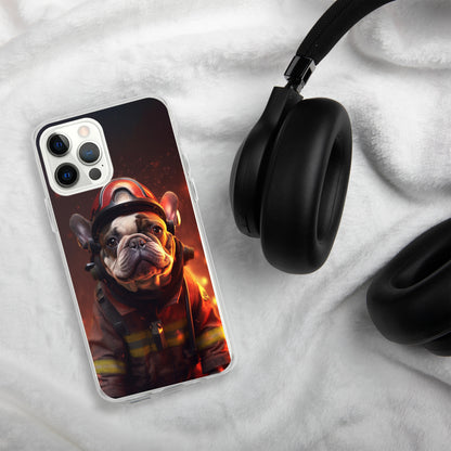 Firefighter Frenchie iPhone Case - A Brave and Adorable Choice for Pet Lovers and Firefighter Admirers