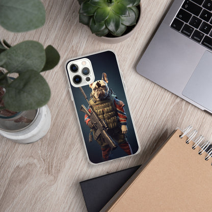 Soldier Frenchie iPhone Case - A Brave and Lovable Choice for Pet Lovers and Military Supporters