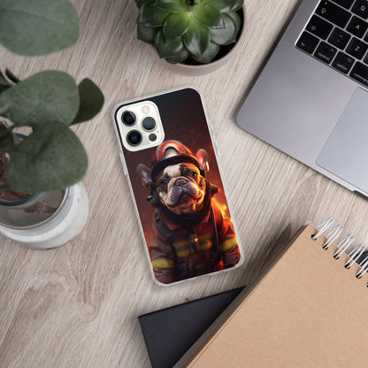 Firefighter Frenchie iPhone Case - A Brave and Adorable Choice for Pet Lovers and Firefighter Admirers