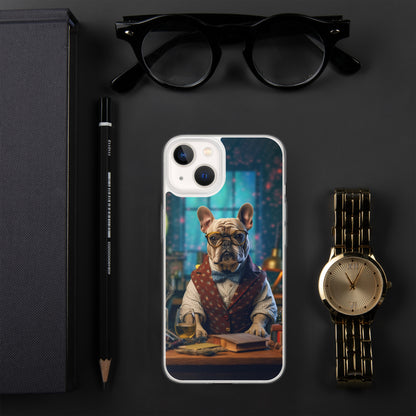 Professor Frenchie iPhone Case - A Sophisticated and Witty Choice for Pet Lovers and Academic Enthusiasts