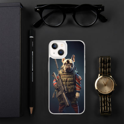 Soldier Frenchie iPhone Case - A Brave and Lovable Choice for Pet Lovers and Military Supporters